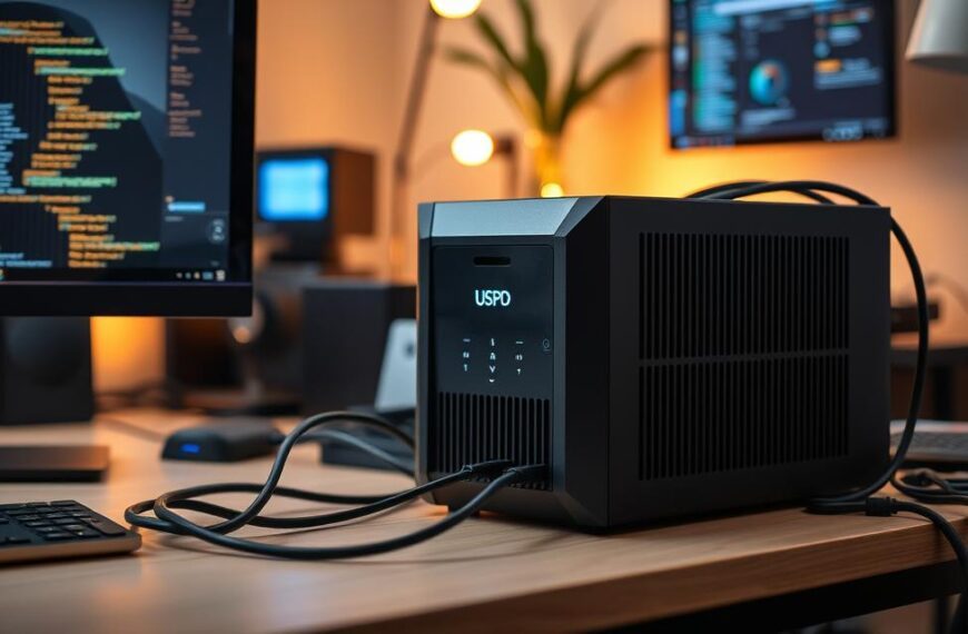 a ups connects your computer and a power source